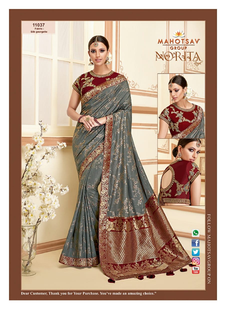 Alankrita By Mahotsav Creation Indian Designer Traditional Wear Collection Beautiful Stylish Fancy Colorful Party Wear & Occasional Wear Fancy Embroidered Sarees At Wholesale Price