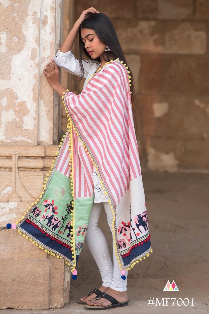Albeli By Mesmora 7001 To 7014 Series Beautiful Stylish Fancy Designer Party Wear & Ethnic Wear & Ready To Wear Khadi Cotton Dupatta At Wholesale Price