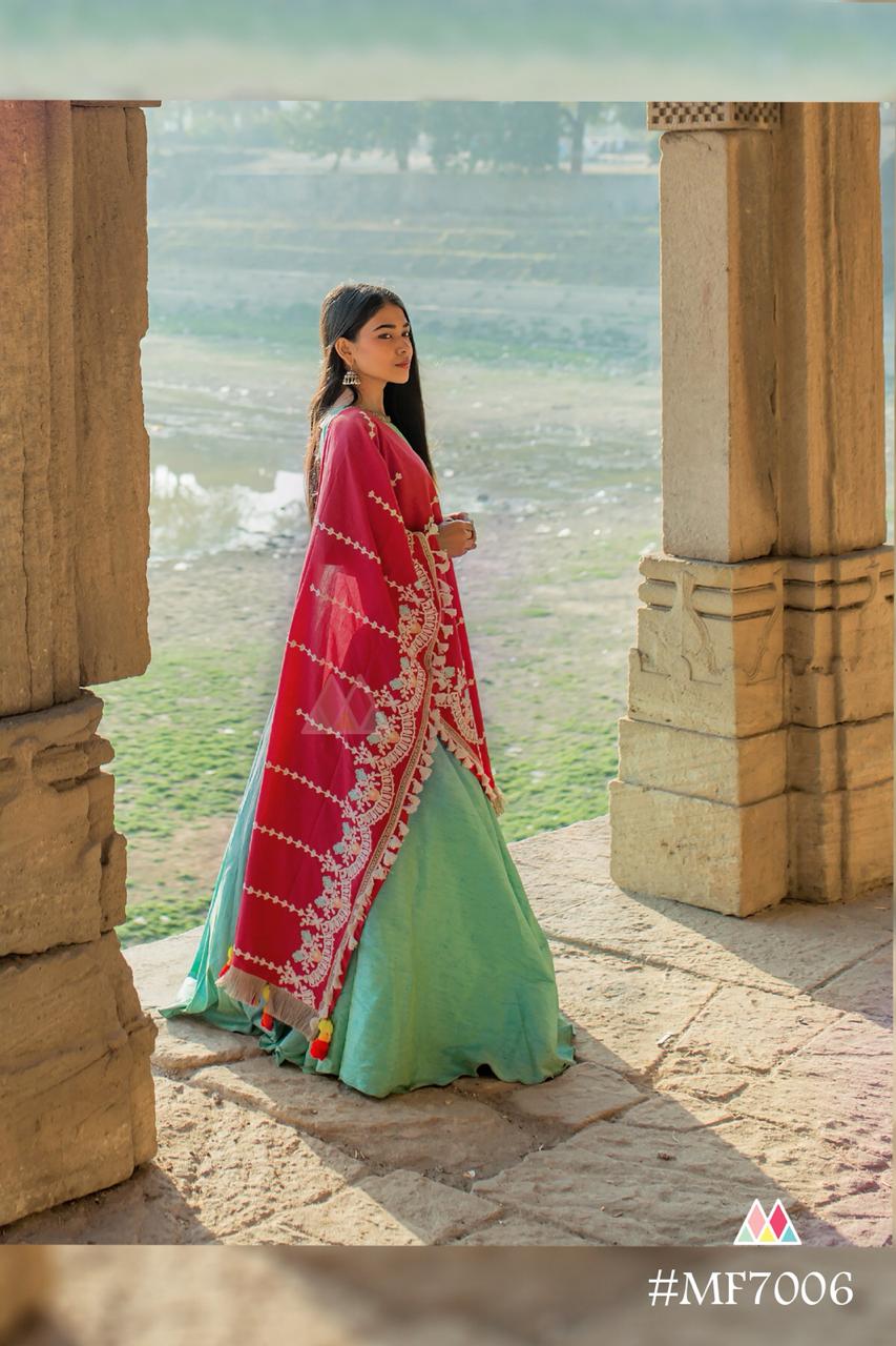 Albeli By Mesmora 7001 To 7014 Series Beautiful Stylish Fancy Designer Party Wear & Ethnic Wear & Ready To Wear Khadi Cotton Dupatta At Wholesale Price