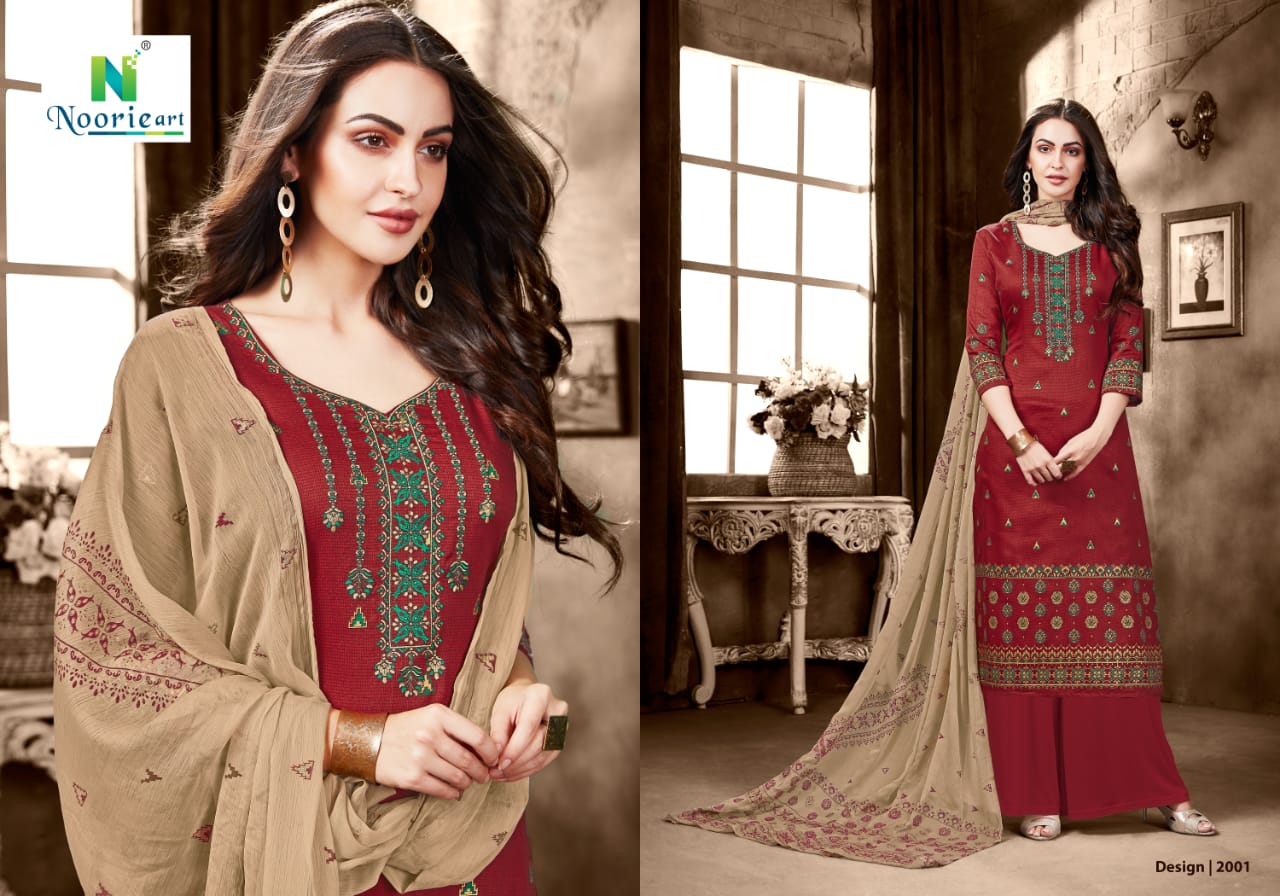 Alefiyah By Noorie Art  2001 To 2007 Series Beautiful Suits Stylish Colorful Fancy Casual Wear & Ethnic Wear Pure Jam Satin Dresses At Wholesale Price