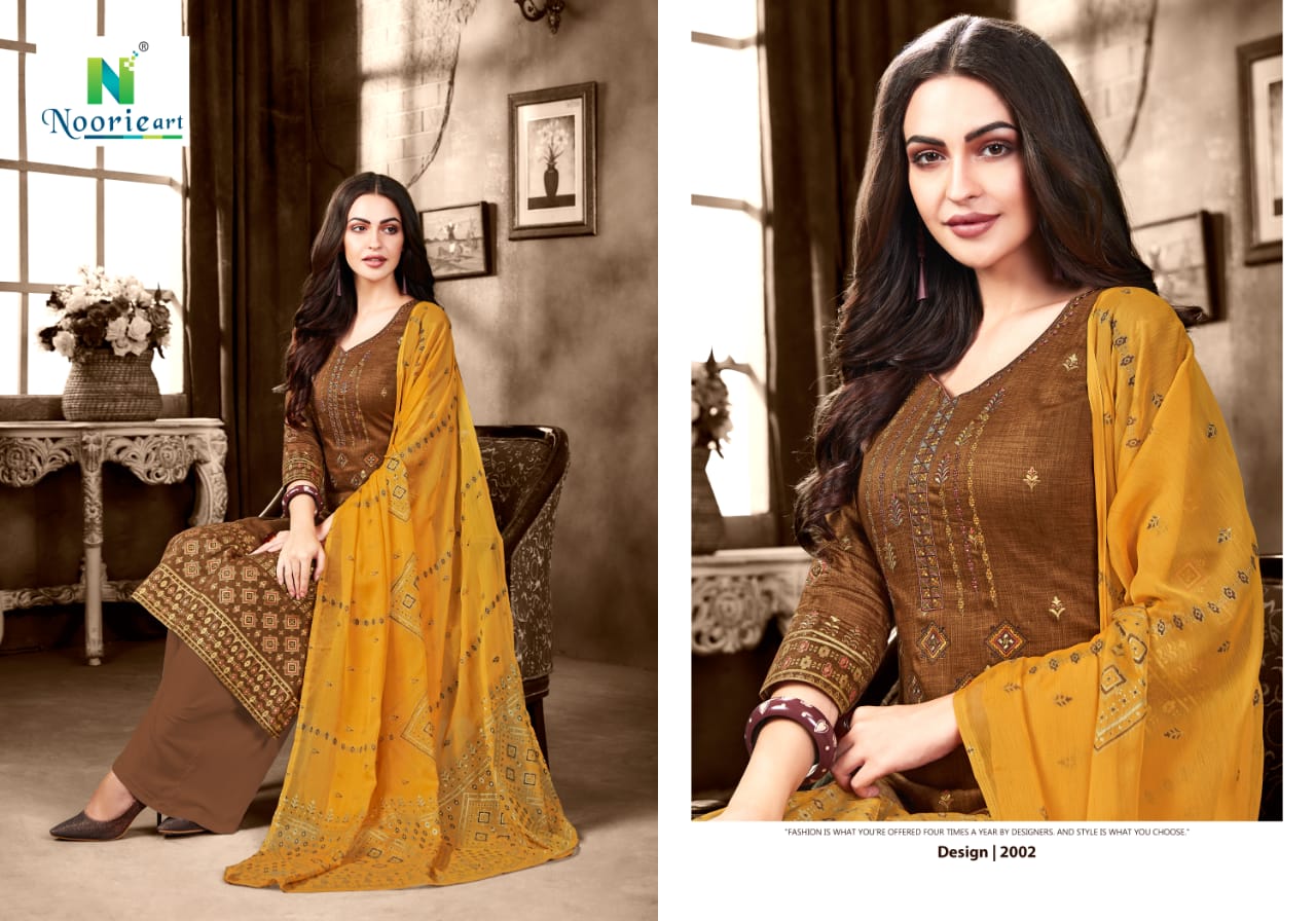 Alefiyah By Noorie Art  2001 To 2007 Series Beautiful Suits Stylish Colorful Fancy Casual Wear & Ethnic Wear Pure Jam Satin Dresses At Wholesale Price