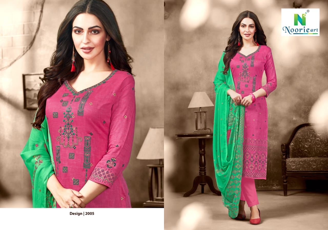 Alefiyah By Noorie Art  2001 To 2007 Series Beautiful Suits Stylish Colorful Fancy Casual Wear & Ethnic Wear Pure Jam Satin Dresses At Wholesale Price