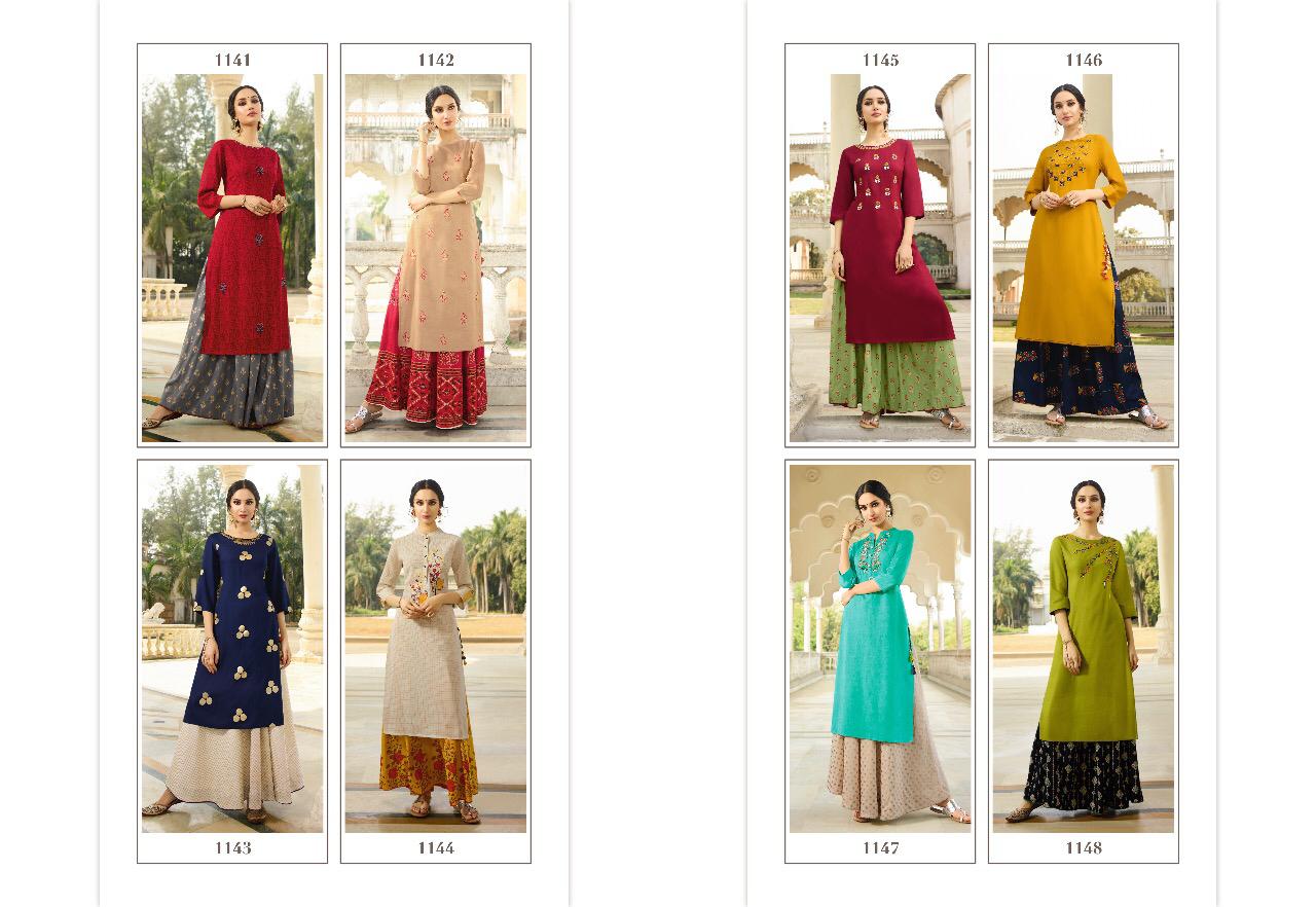 Alisha By Fionista 1041 To 1048 Series Beautiful Stylish Fancy Colorful Designer Party Wear & Ethnic Wear & Ready To Wear Crepe Digital Kurtis With Bottoms At Wholesale Price