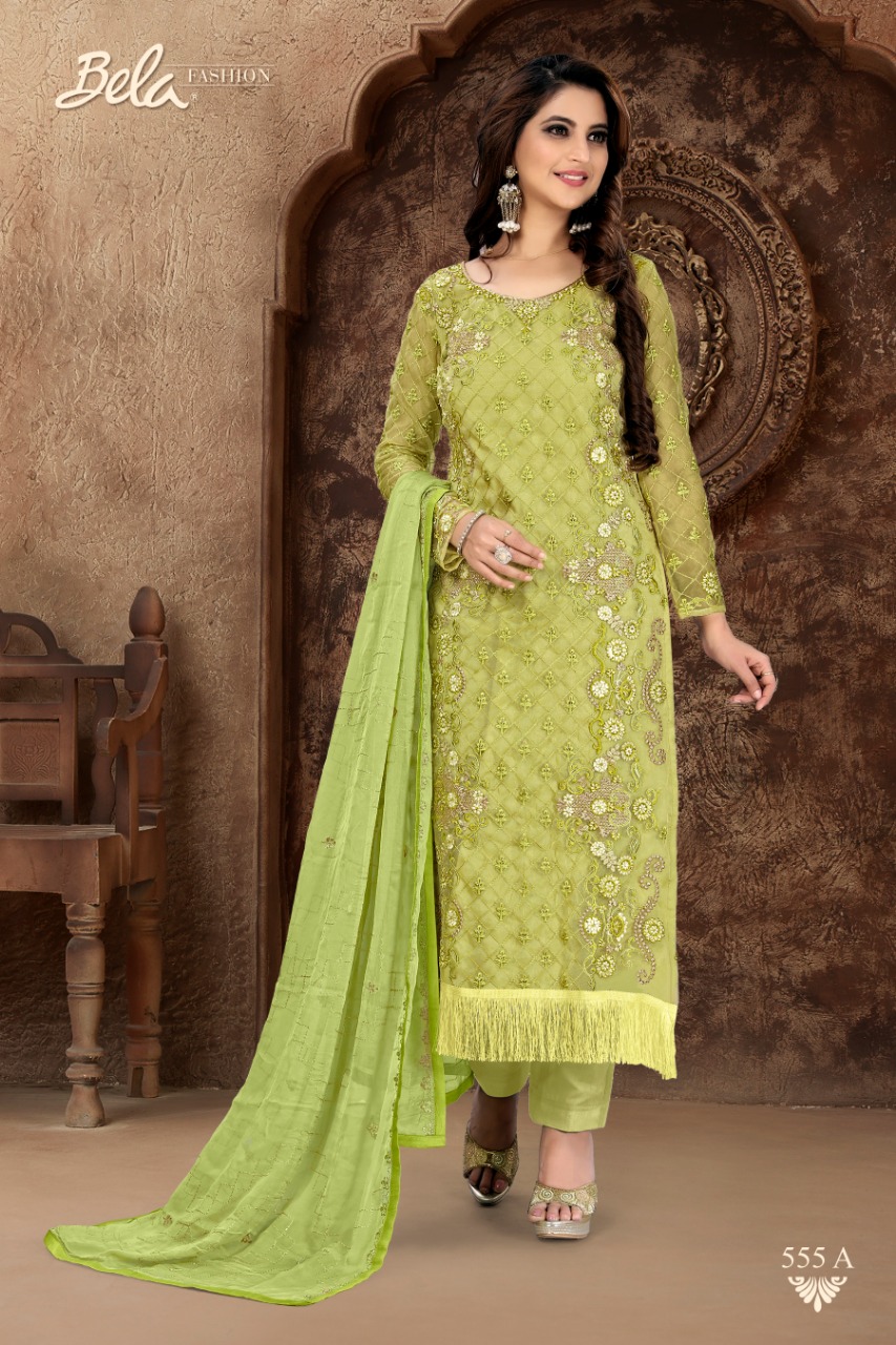 Allison By Bela Fashion 549-a To 556-b Series Designer Wear Collection Suits Colorful Stylish Fancy Beautiful Party Wear & Occasional Wear Organza Embroidered Dresses At Wholesale Price