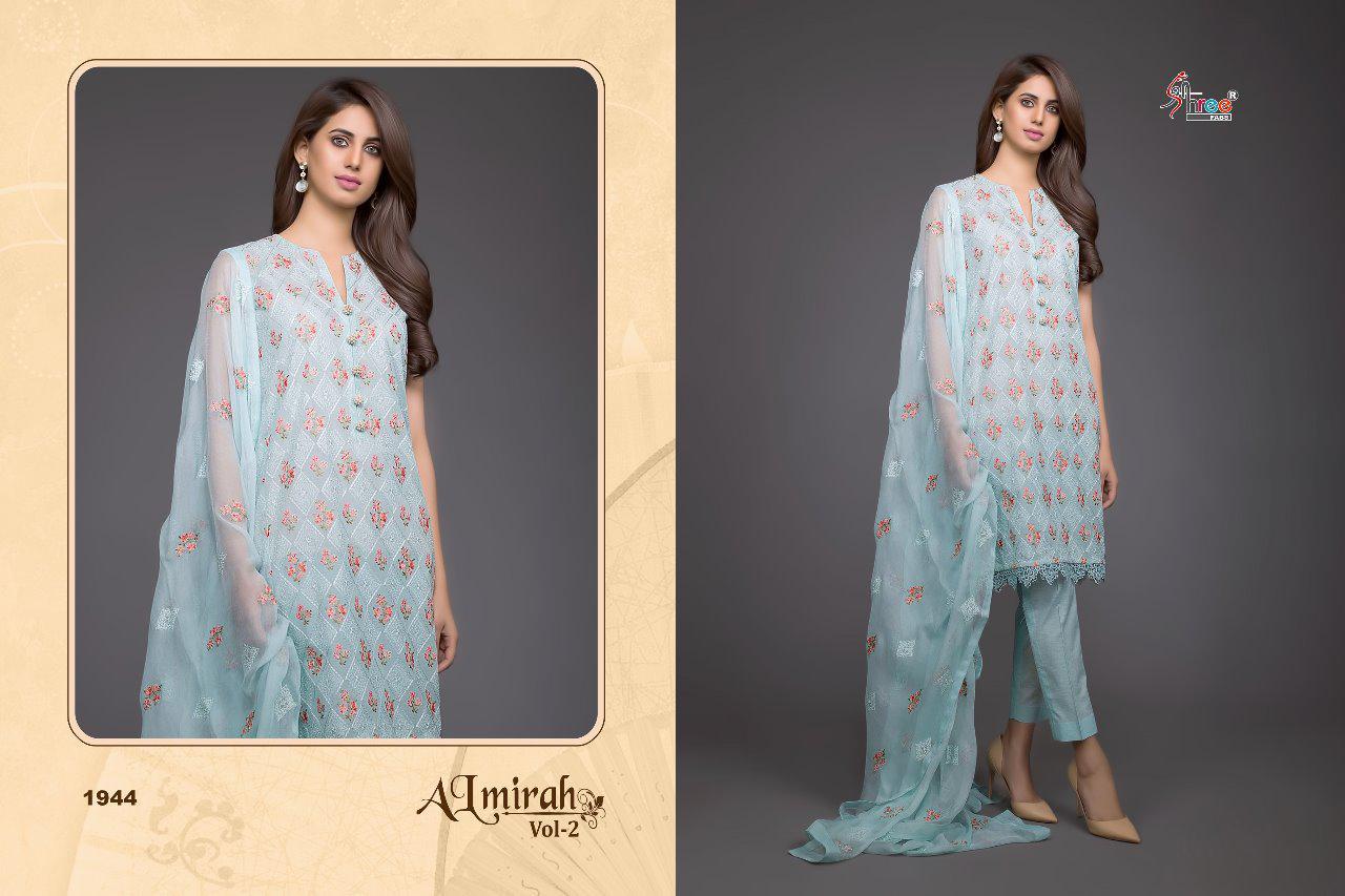 Almirah Vol-2 By Shree Fabs 1941 To 1945 Series Pakistani Designer Suits Collection Beautiful Stylish Fancy Colorful Party Wear & Occasional Wear Pure Cotton  With Heavy Self Embroidery Dresses At Wholesale Price