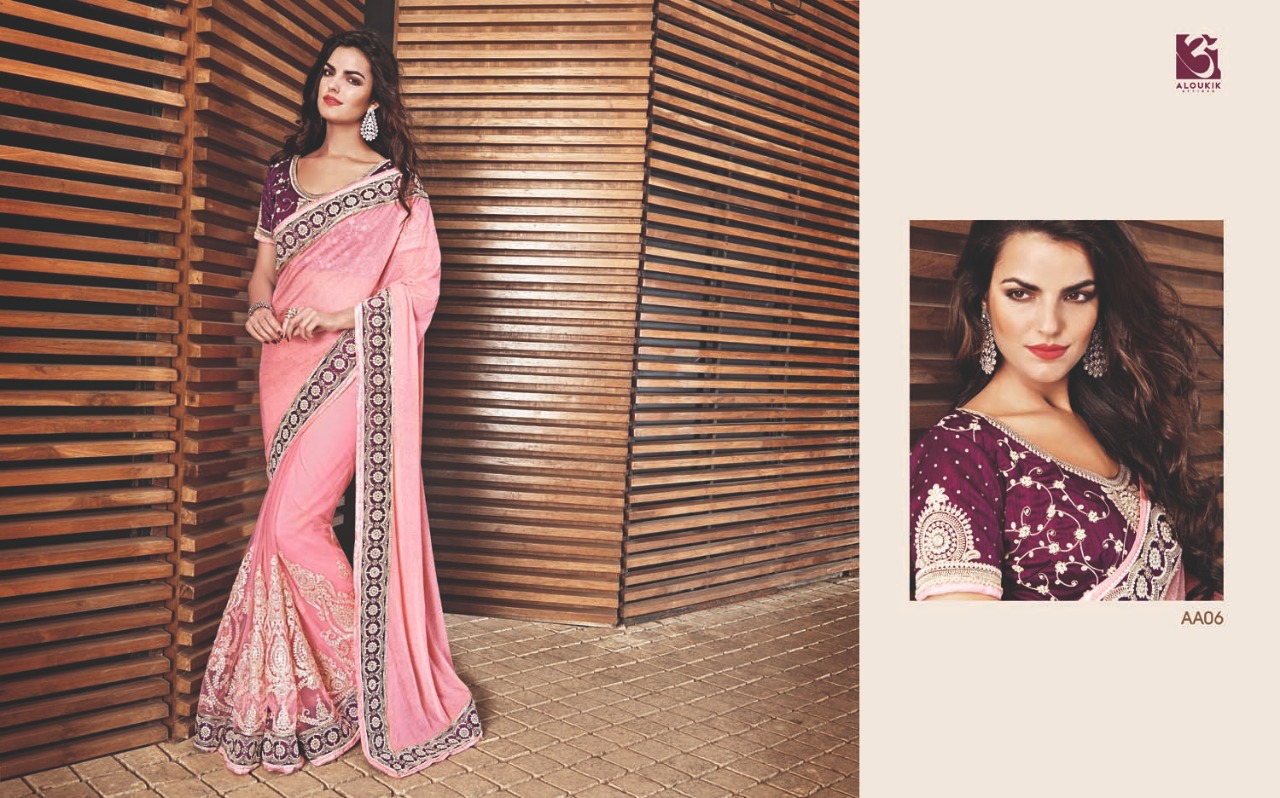 Aloukik Mix Collection By Aloukik Indian Traditional Wear Collection Beautiful Stylish Fancy Colorful Party Wear & Occasional Wear Fancy Embroidery Sarees At Wholesale Price