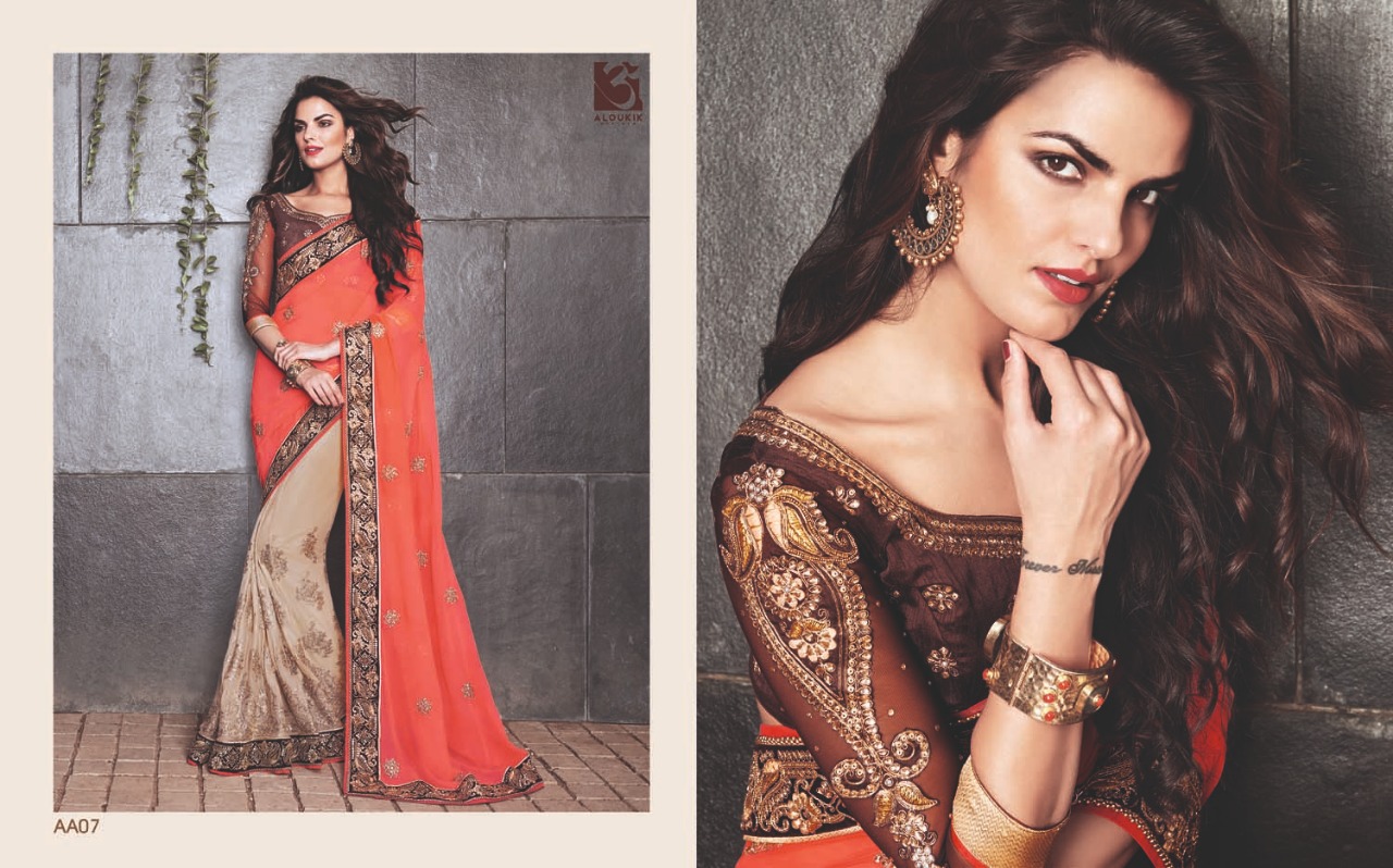 Aloukik Mix Collection By Aloukik Indian Traditional Wear Collection Beautiful Stylish Fancy Colorful Party Wear & Occasional Wear Fancy Embroidery Sarees At Wholesale Price