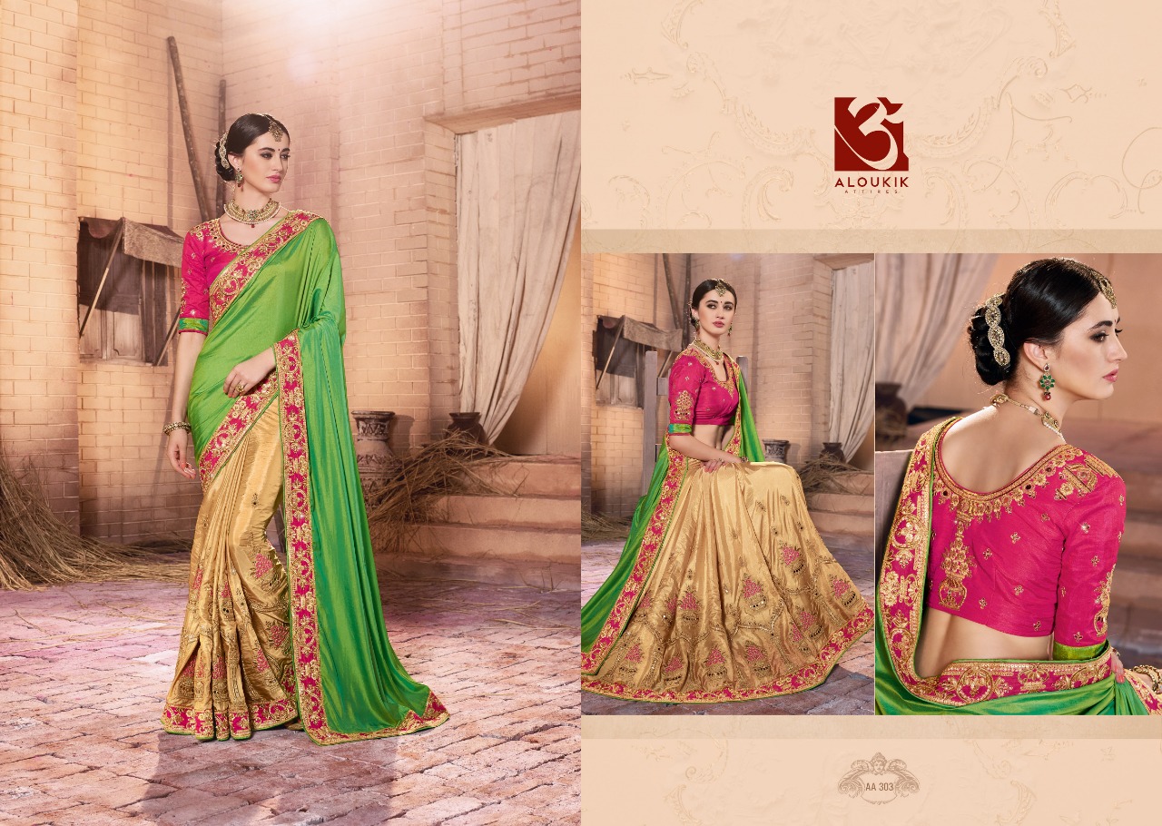 Aloukik Mix Collection By Aloukik Indian Traditional Wear Collection Beautiful Stylish Fancy Colorful Party Wear & Occasional Wear Fancy Embroidery Sarees At Wholesale Price
