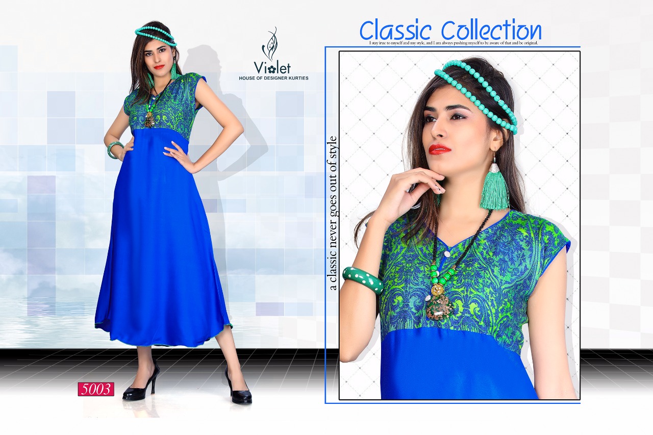 Amaze By Violet 5001 To 5010 Series Beautiful Colorful Stylish Fancy Casual Wear & Ethnic Wear & Ready To Wear Rayon Printed Kurtis At Wholesale Price