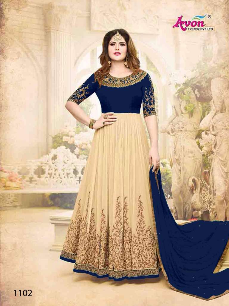 Amin By Avon Trendz 1102-a To 1102-d Series Designer Anarkali Suits Beautiful Stylish Fancy Colorful Party Wear & Occasional Wear Georgette Embroidered Dresses At Wholesale Price