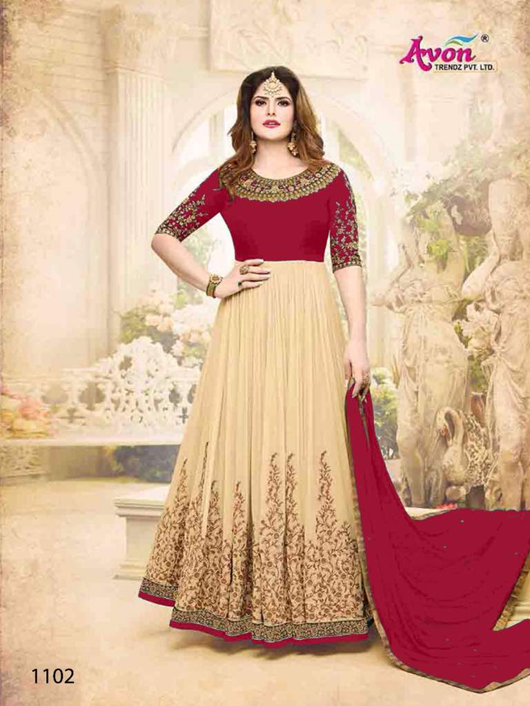 Amin By Avon Trendz 1102-a To 1102-d Series Designer Anarkali Suits Beautiful Stylish Fancy Colorful Party Wear & Occasional Wear Georgette Embroidered Dresses At Wholesale Price