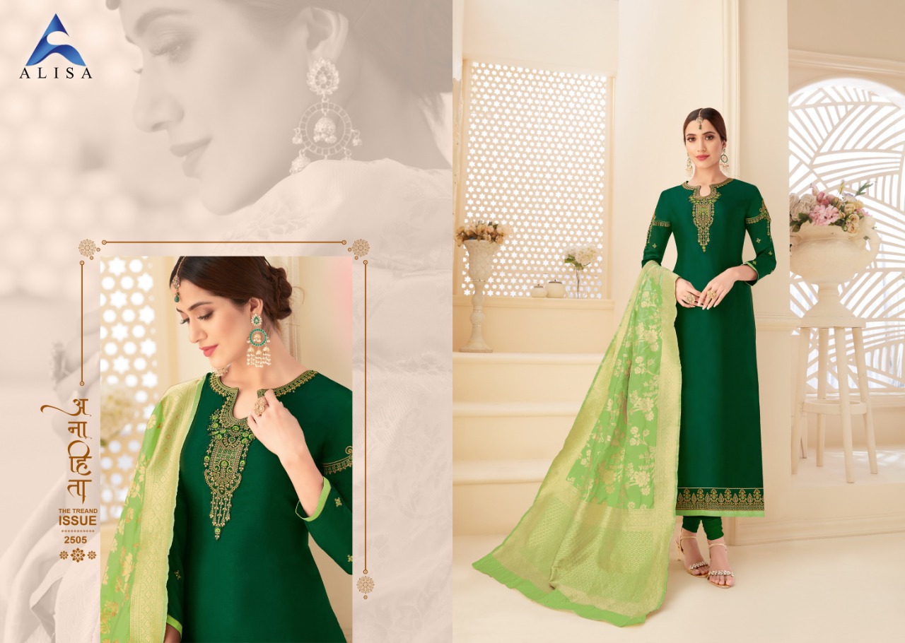 Amira Vol-6 By Alisa 2501 To 2506 Series Indian Traditional Wear Collection Beautiful Stylish Fancy Colorful Party Wear & Occasional Wear Satin Georgette With Heavy Work And Additional Diamond Work Dresses At Wholesale Price