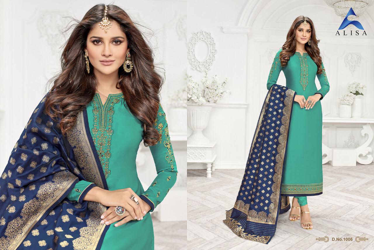 Amira By Alisa 1001 To 1006 Series Indian Traditional Wear Collection Beautiful Stylish Fancy Colorful Party Wear & Occasional Wear Satin Georgette At Wholesale Price