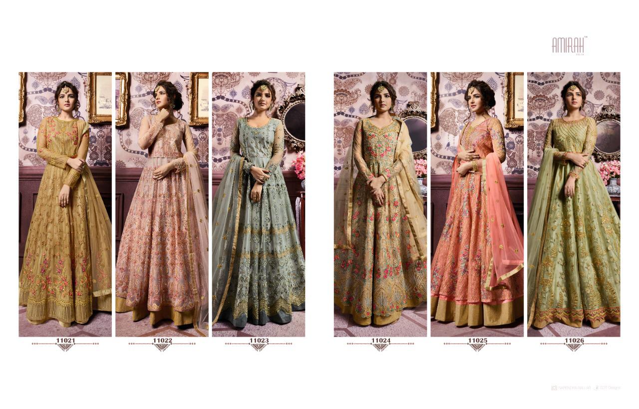 Amirah Vol-18 By Amirah 11021 To 11026 Series Designer Festive Suits Collection Beautiful Stylish Fancy Colorful Party Wear & Occasional Wear Faux Georgette Heavy Embroidered And Hand Work Daimond Dresses At Wholesale Price