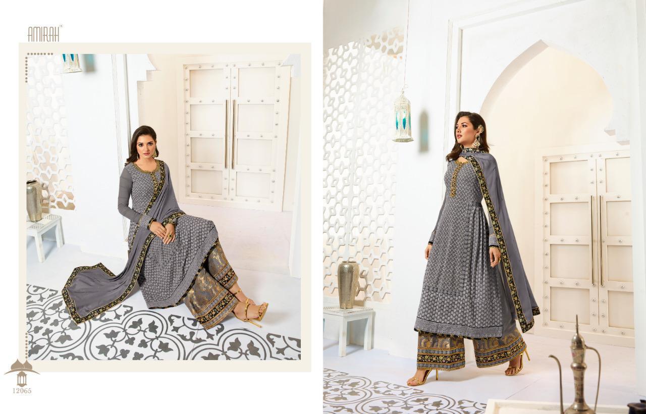 Amirah Vol-28 By Amirah 12061 To 12066 Series Sharara Suits Stylish Beautiful Colourful Printed & Embroidered Party Wear & Occasional Wear Faux Georgette With Embroidery Dresses At Wholesale Price