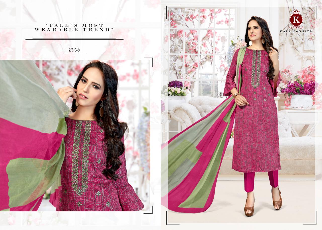 Amore Vol-2 By Kala Fashion 2001 To 2006 Series Beautiful Suits Collection Beautiful Stylish Fancy Colorful Casual Wear & Ethnic Wear Pure Jam Satin Print With Embroidery Dresses At Wholesale Price    Download Image Zip
