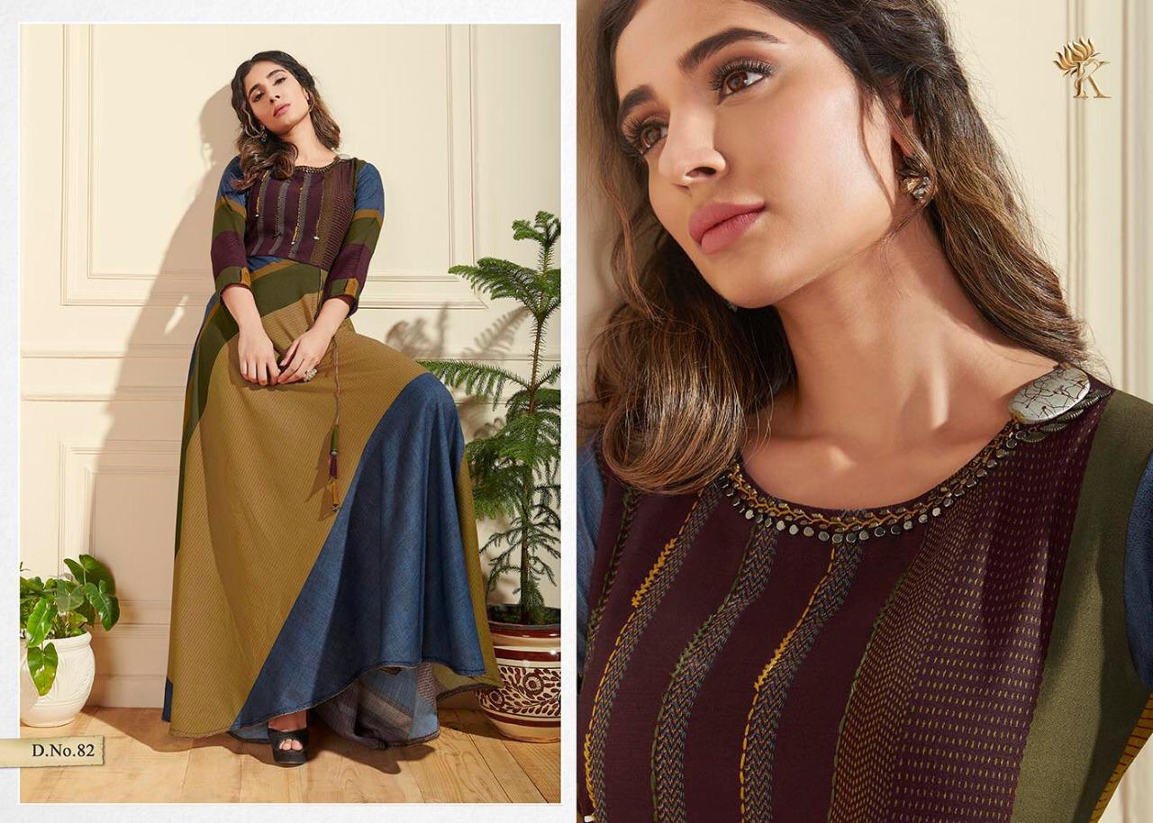 Anaaya By Krsna 81 To 86 Series Beautiful Stylish Fancy Colorful Casual Wear & Ethnic Wear & Ready To Wear Viscose Gowns At Wholesale Price