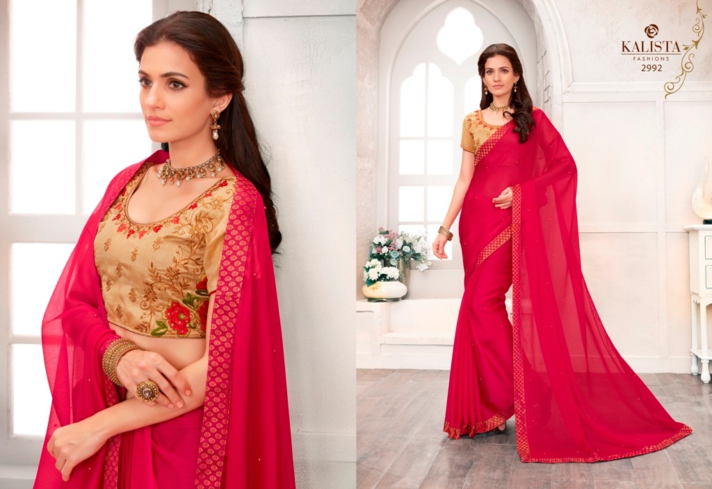 Anandi Vol-1 By Kalista Fashion 2991 To 3000 Series Indian Traditional Wear Collection Beautiful Stylish Fancy Colorful Party Wear & Occasional Wear Rangoli Georgette Sarees At Wholesale Price