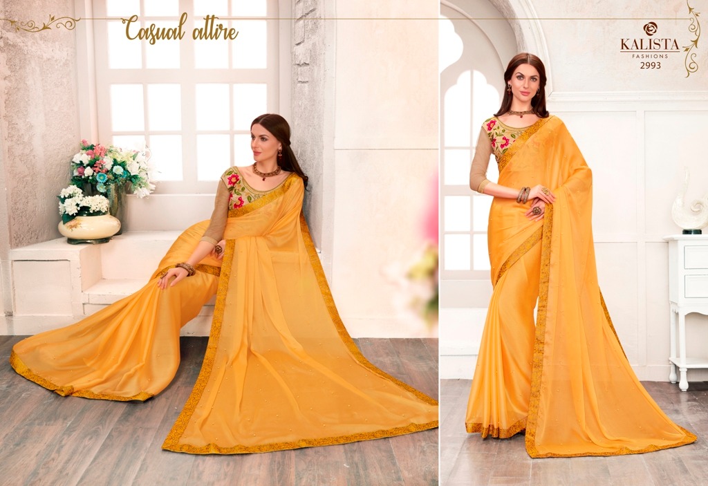 Anandi Vol-1 By Kalista Fashion 2991 To 3000 Series Indian Traditional Wear Collection Beautiful Stylish Fancy Colorful Party Wear & Occasional Wear Rangoli Georgette Sarees At Wholesale Price