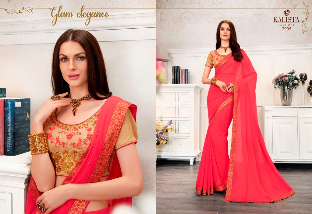 Anandi Vol-1 By Kalista Fashion 2991 To 3000 Series Indian Traditional Wear Collection Beautiful Stylish Fancy Colorful Party Wear & Occasional Wear Rangoli Georgette Sarees At Wholesale Price