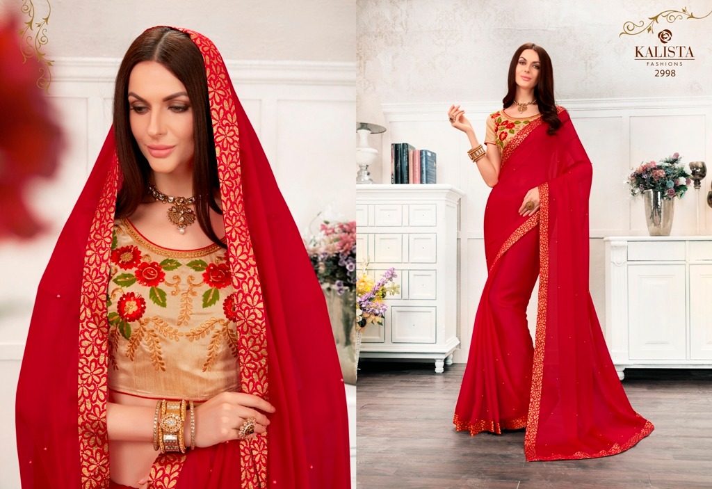 Anandi Vol-1 By Kalista Fashion 2991 To 3000 Series Indian Traditional Wear Collection Beautiful Stylish Fancy Colorful Party Wear & Occasional Wear Rangoli Georgette Sarees At Wholesale Price