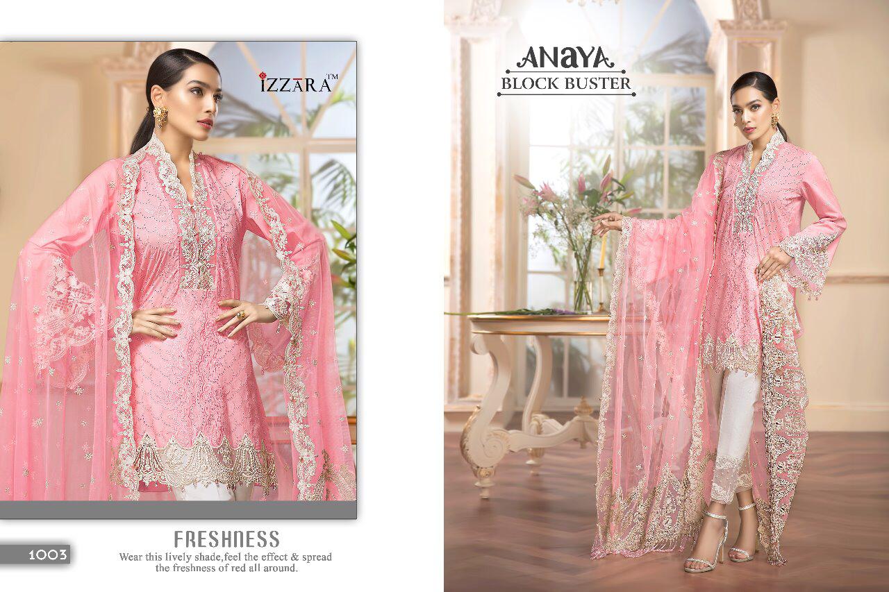 Anaya Block Buster By Izzara 1003 To 1008 Series Designer Pakistani Suits Beautiful Stylish Fancy Colorful Party Wear & Occasional Wear Pure Cambric Cotton Dresses At Wholesale Price