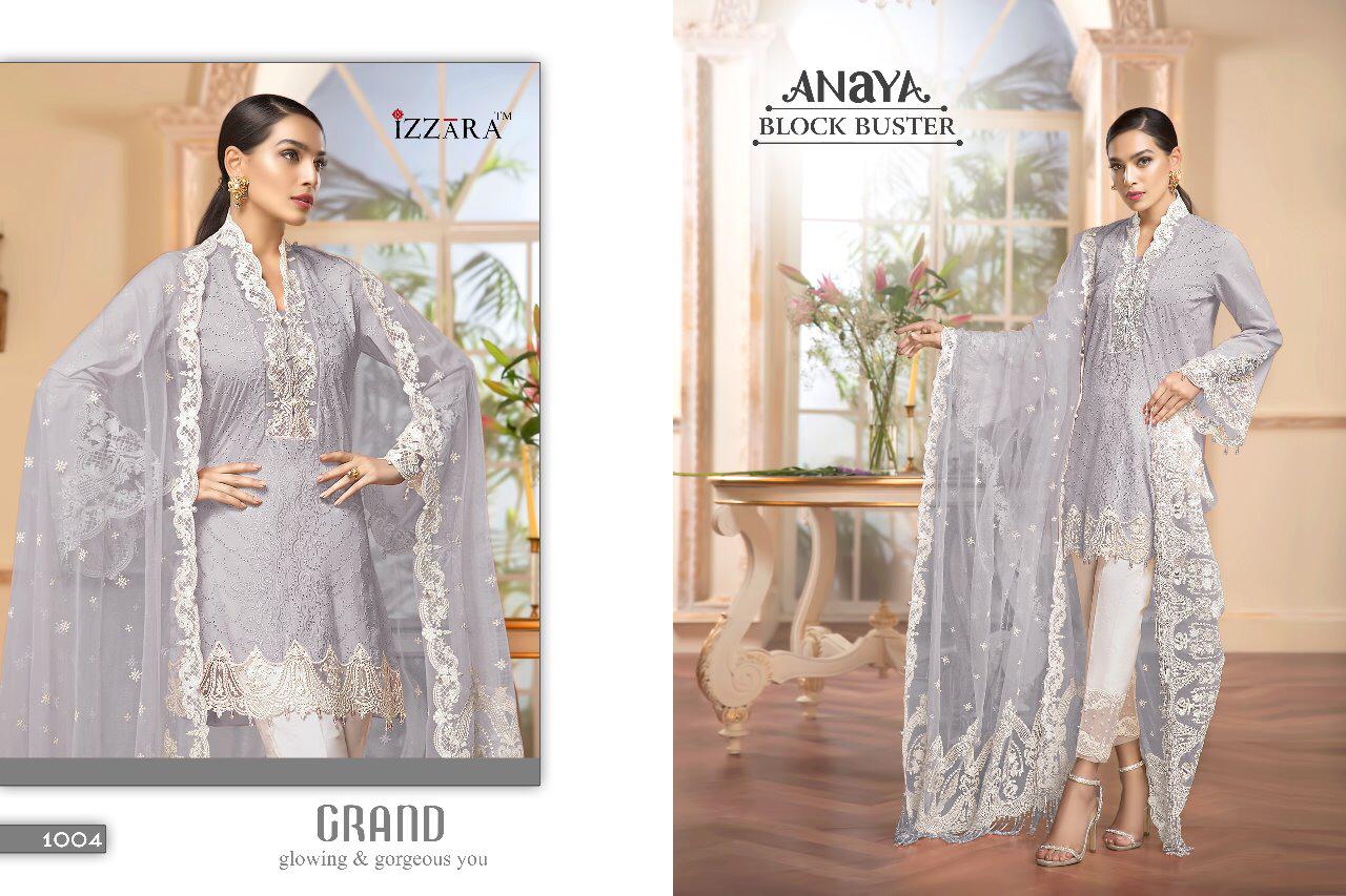 Anaya Block Buster By Izzara 1003 To 1008 Series Designer Pakistani Suits Beautiful Stylish Fancy Colorful Party Wear & Occasional Wear Pure Cambric Cotton Dresses At Wholesale Price