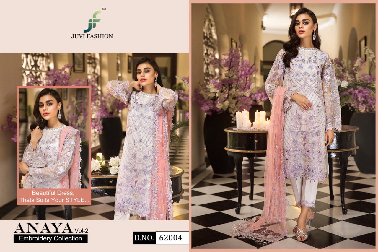 Anaya Embroidery Collection Vol-2 By Juvi Fashion 62001 To 62006 Series Beautiful Pakistani Suits Stylish Fancy Colorful Party Wear & Ethnic Wear Faux Georgette With Heavy Embroidery Dresses At Wholesale Price