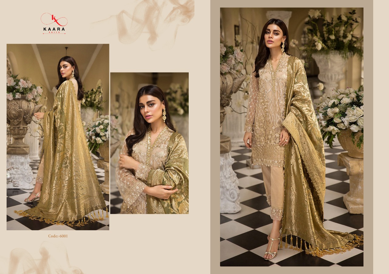 Anaya By Kaara Suit 6001 To 6005 Series Designer Pakistani Suits Colorful Stylish Fancy Beautiful Collection Casual Wear & Ethnic Wear Georgette Embroidered Dresses At Wholesale Price