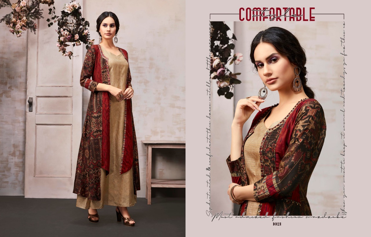 Anaya By Kajree Fashion 1021 To 1027 Series Designer Wear Collection Beautiful Stylish Fancy Colorful Party Wear & Occasional Wear Soft Silk Print And Chanderi Printed  Gowns At Wholesale Price