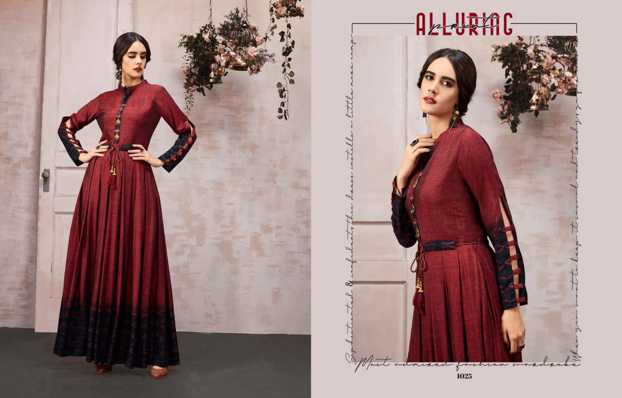 Anaya By Kajree Fashion 1021 To 1027 Series Designer Wear Collection Beautiful Stylish Fancy Colorful Party Wear & Occasional Wear Soft Silk Print And Chanderi Printed  Gowns At Wholesale Price