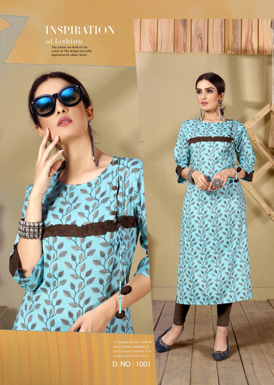 Angel Look By Ayush Fashion 1001 To 1004 Series Beautiful Colorful Stylish Fancy Casual Wear & Ethnic Wear & Ready To Wear Rayon Printed Kurtis At Wholesale Price