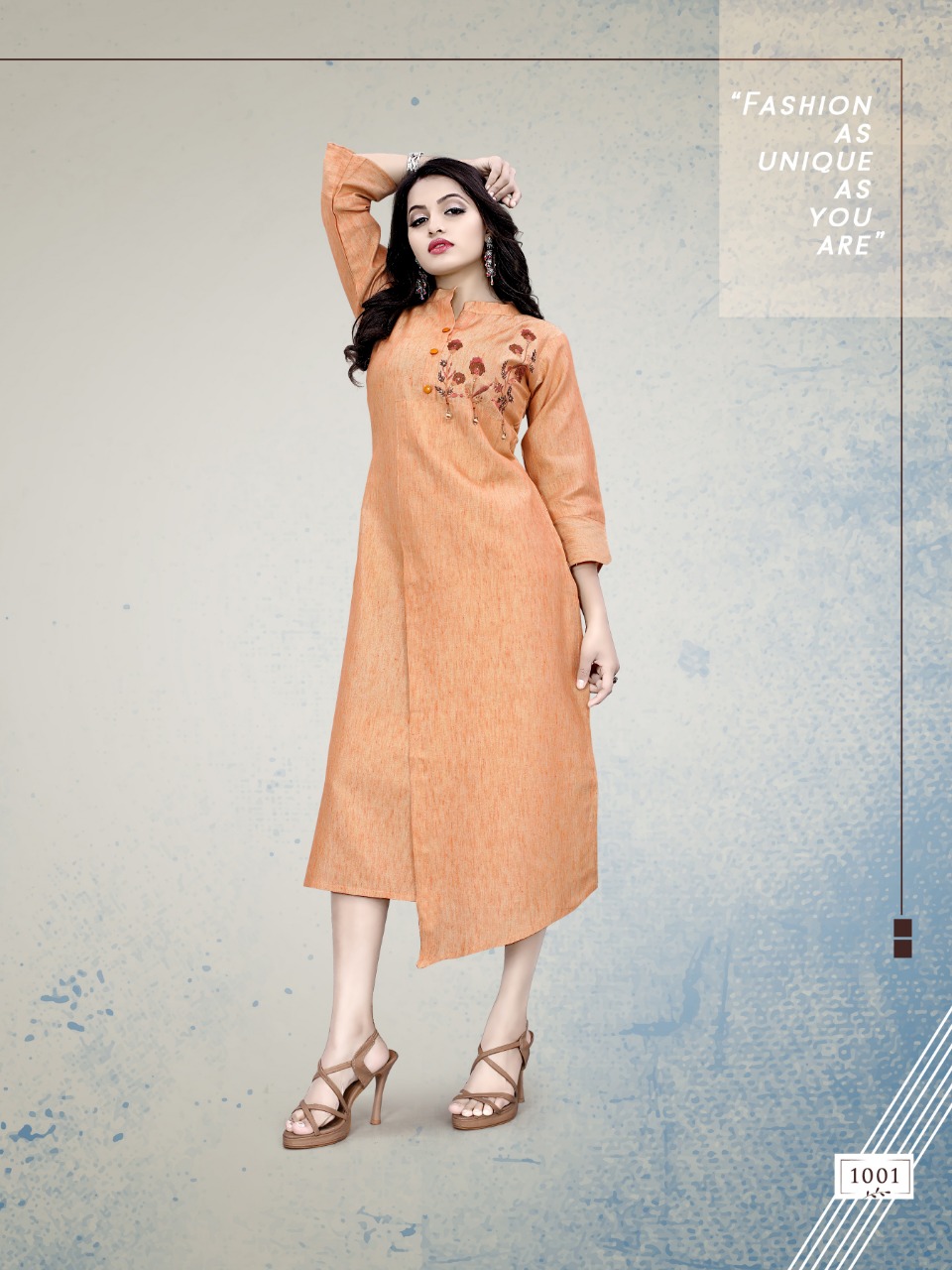 Anguri By Mithoodi 1001 To 1006  Series Stylish Fancy Beautiful Colorful Casual Wear & Ethnic Wear Cotton Linen Slub With Embroidery Kurtis At Wholesale Price