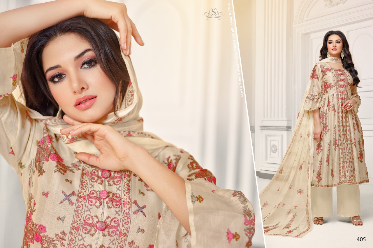 Anjelika By Smaira Fashion 405 To 413 Series Designer Suits Beautiful Stylish Fancy Colorful Party Wear & Ethnic Wear Pure Cambric Cotton Digital Print With Heavy Diamond Dresses At Wholesale Price