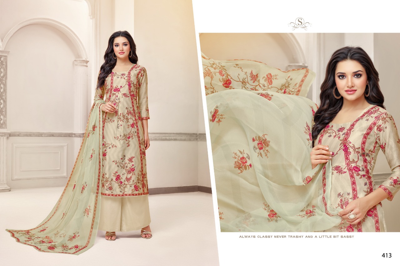 Anjelika By Smaira Fashion 405 To 413 Series Designer Suits Beautiful Stylish Fancy Colorful Party Wear & Ethnic Wear Pure Cambric Cotton Digital Print With Heavy Diamond Dresses At Wholesale Price