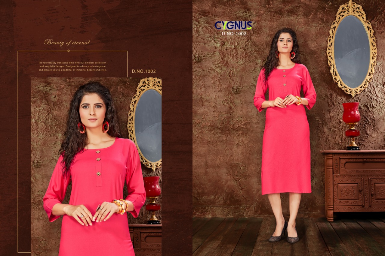Anjoo By Cygnus 1001 To 1008 Series Beautiful Colorful Stylish Fancy Casual Wear & Ethnic Wear & Ready To Wear Rayon Print Kurtis At Wholesale Price