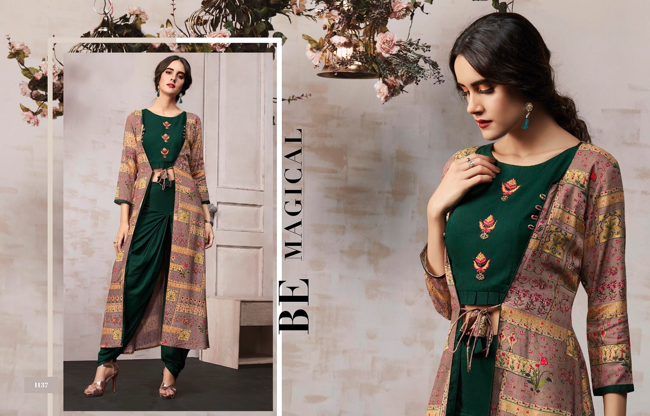 Anokhi By Kajree Fashion 1131 To 1137 Series Beautiful Stylish Colorful Fancy Party Wear & Ethnic Wear & Ready To Wear Silk Rayon Print With Embroidery Kurtis At Wholesale Price