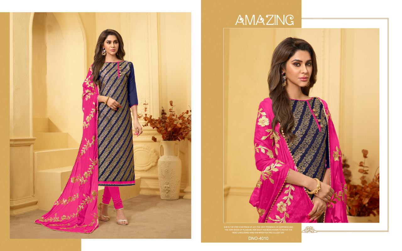 Antra Vol-8 By Amrut Varsha Creation 1001 To 1012 Series Designer Collection Sharara Suits Beautiful Stylish Fancy Colorful Party Wear & Occasional Wear Banarasi Jacquard Dresses At Wholesale Price