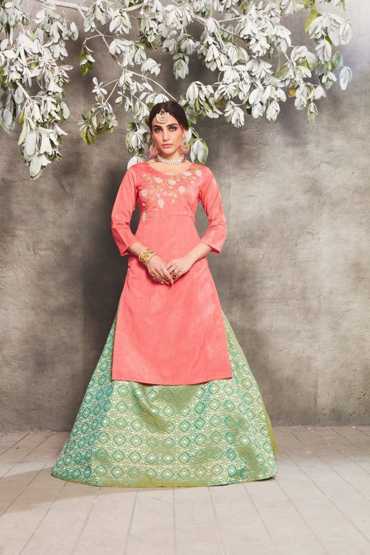 Antra By Shubh Nx 01 To 08 Series Beautiful Stylish Colorful Fancy Party Wear & Ethnic Wear & Ready To Wear Bangalori Kurtis With Lehengas At Wholesale Price