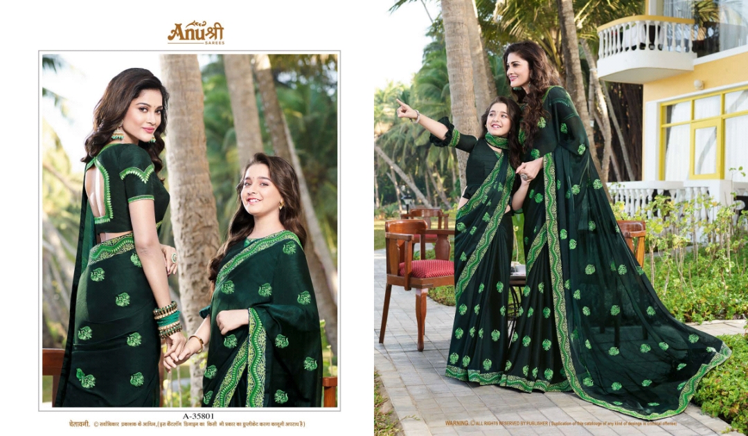 Anushree 35801 Series By Anushree 35801 To 35818 Series Indian Beautiful Traditional Wear Collection Colorful Stylish Fancy Embroidered Party Wear & Occasional Wear Rangoli Sarees At Wholesale Price