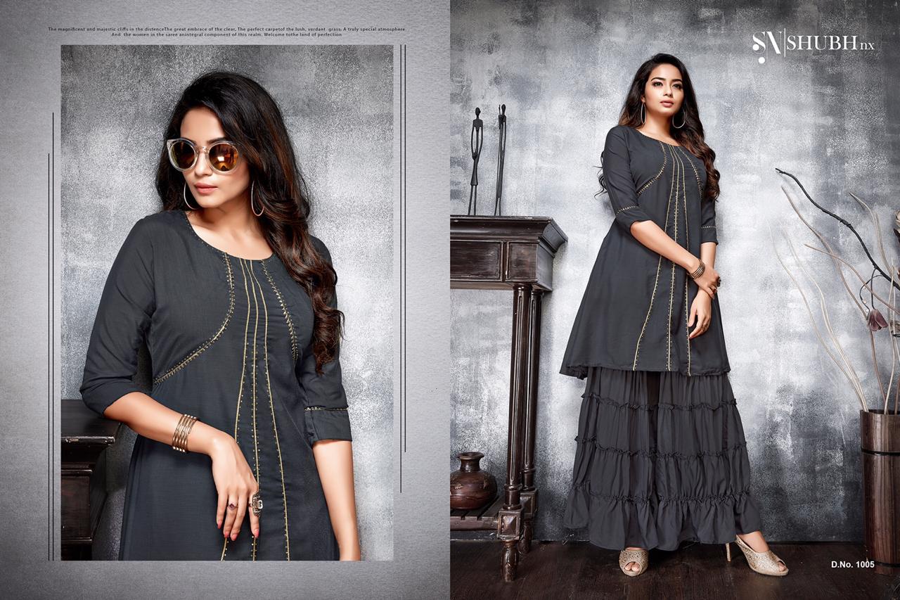 Apoorva Vol-1 By Shubh Nx 1001 To 1005 Series Stylish Fancy Beautiful Colorful Casual Wear & Ethnic Wear Machaline Kurtis With Bottom At Wholesale Price