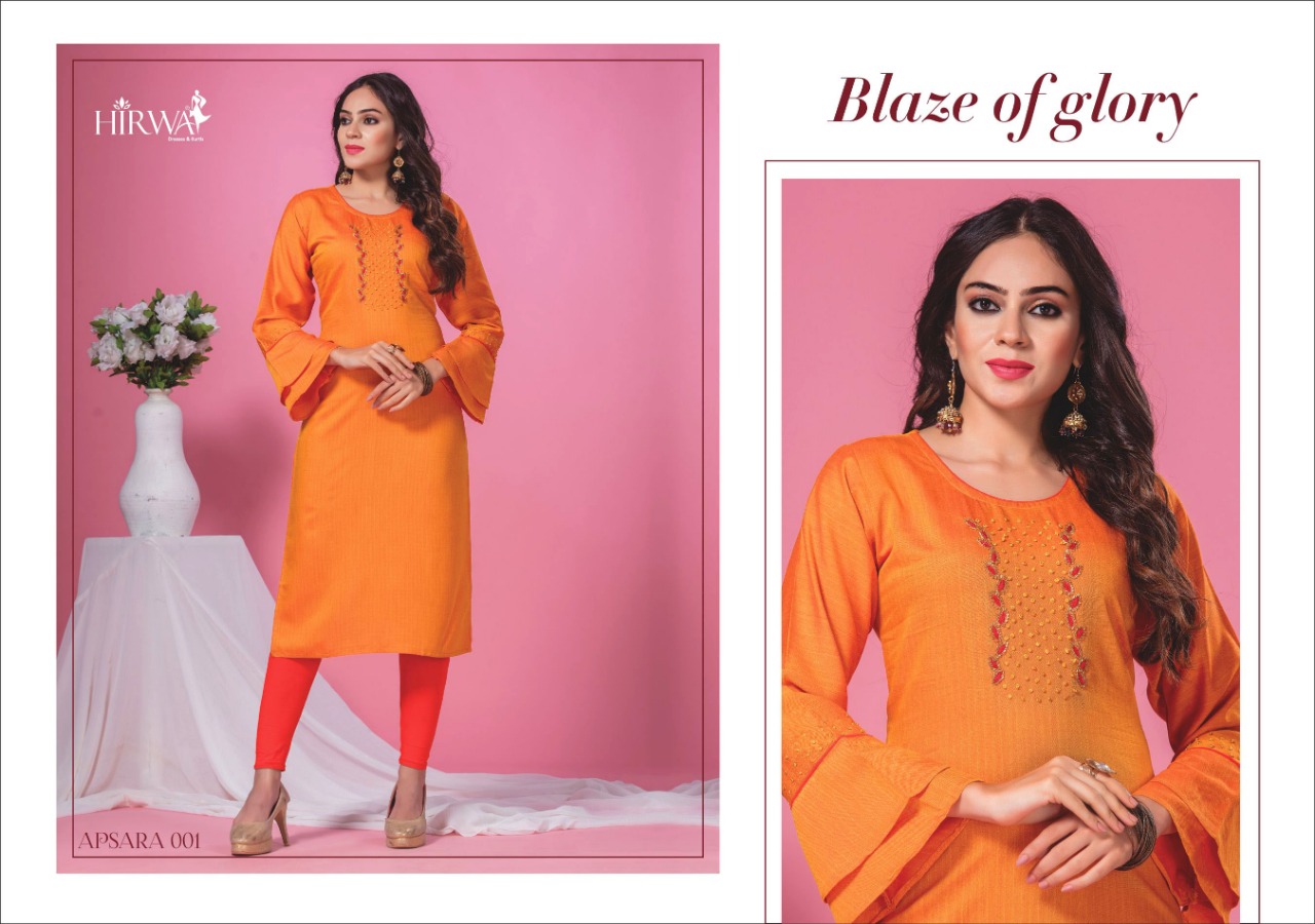 Apsara By Hirwa 001 To 006 Series Beautiful Stylish Fancy Colorful Casual Wear & Ethnic Wear & Ready To Wear Fancy Rayon Printed Kurtis At Wholesale Price