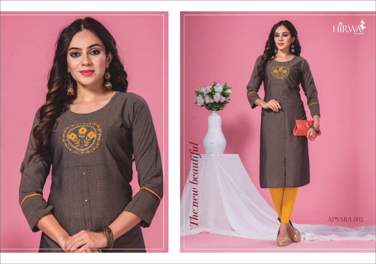Apsara By Hirwa 001 To 006 Series Beautiful Stylish Fancy Colorful Casual Wear & Ethnic Wear & Ready To Wear Fancy Rayon Printed Kurtis At Wholesale Price