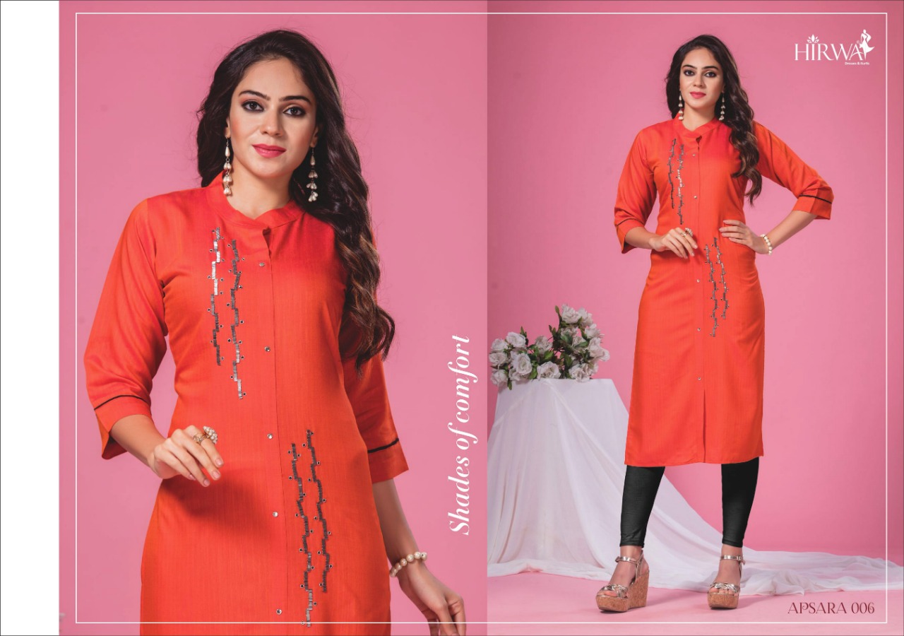 Apsara By Hirwa 001 To 006 Series Beautiful Stylish Fancy Colorful Casual Wear & Ethnic Wear & Ready To Wear Fancy Rayon Printed Kurtis At Wholesale Price