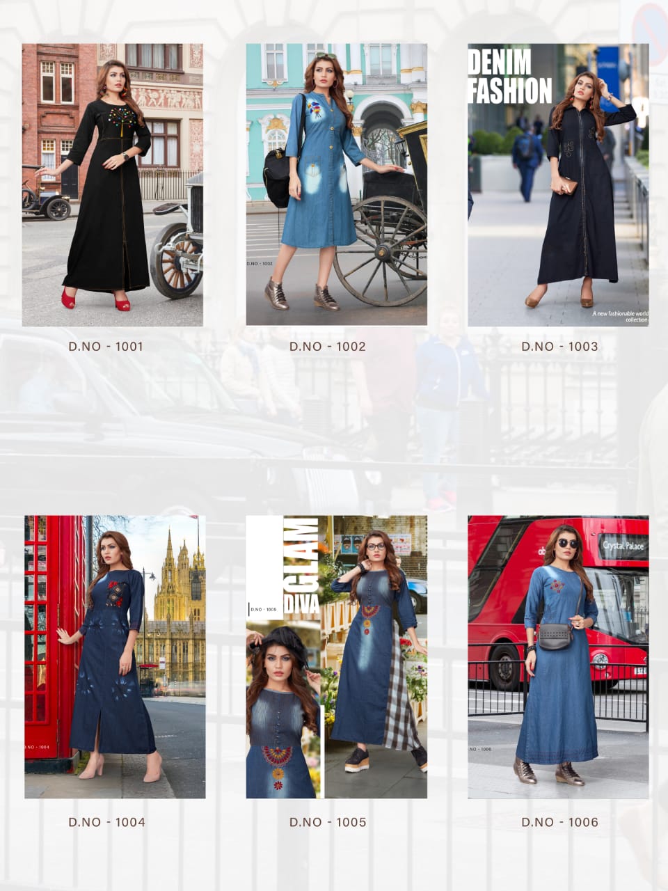 Apsara Vol-1 By Meerali 1001 To 1006 Series Beautiful Stylish Colorful Fancy Party Wear & Ethnic Wear & Ready To Wear Heavy Denim Embroidered Kurtis At Wholesale Price
