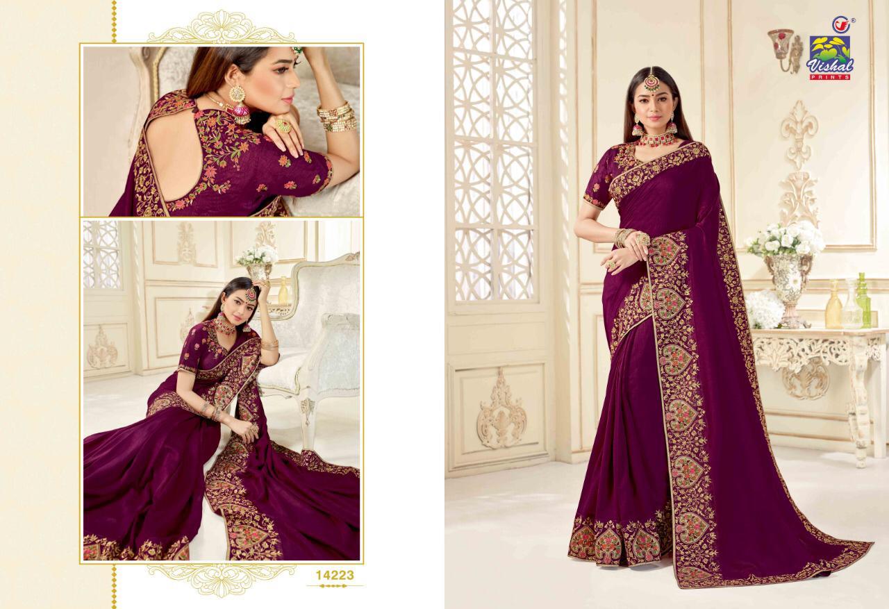 Apsara By Vishal Prints 14220 To 14231 Series Indian Traditional Wear Collection Beautiful Stylish Fancy Colorful Party Wear & Occasional Wear Fancy Sarees At Wholesale Price