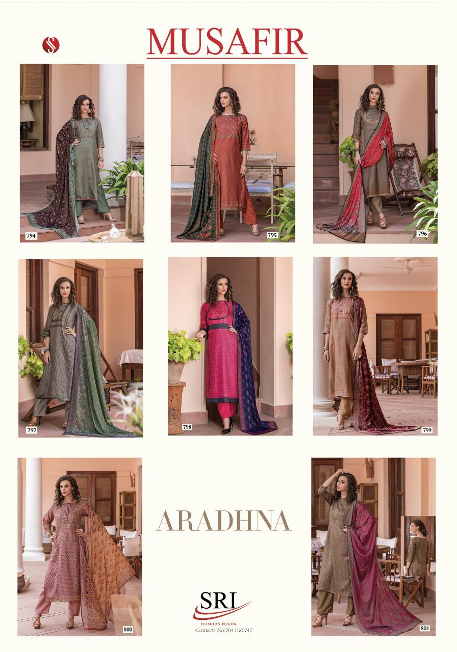 Aradhna By Sri 794 To 801 Series Beautiful Collection Suits Stylish Fancy Colorful Party Wear & Ethnic Wear Chandra Silk Printed Dresses At Wholesale Price