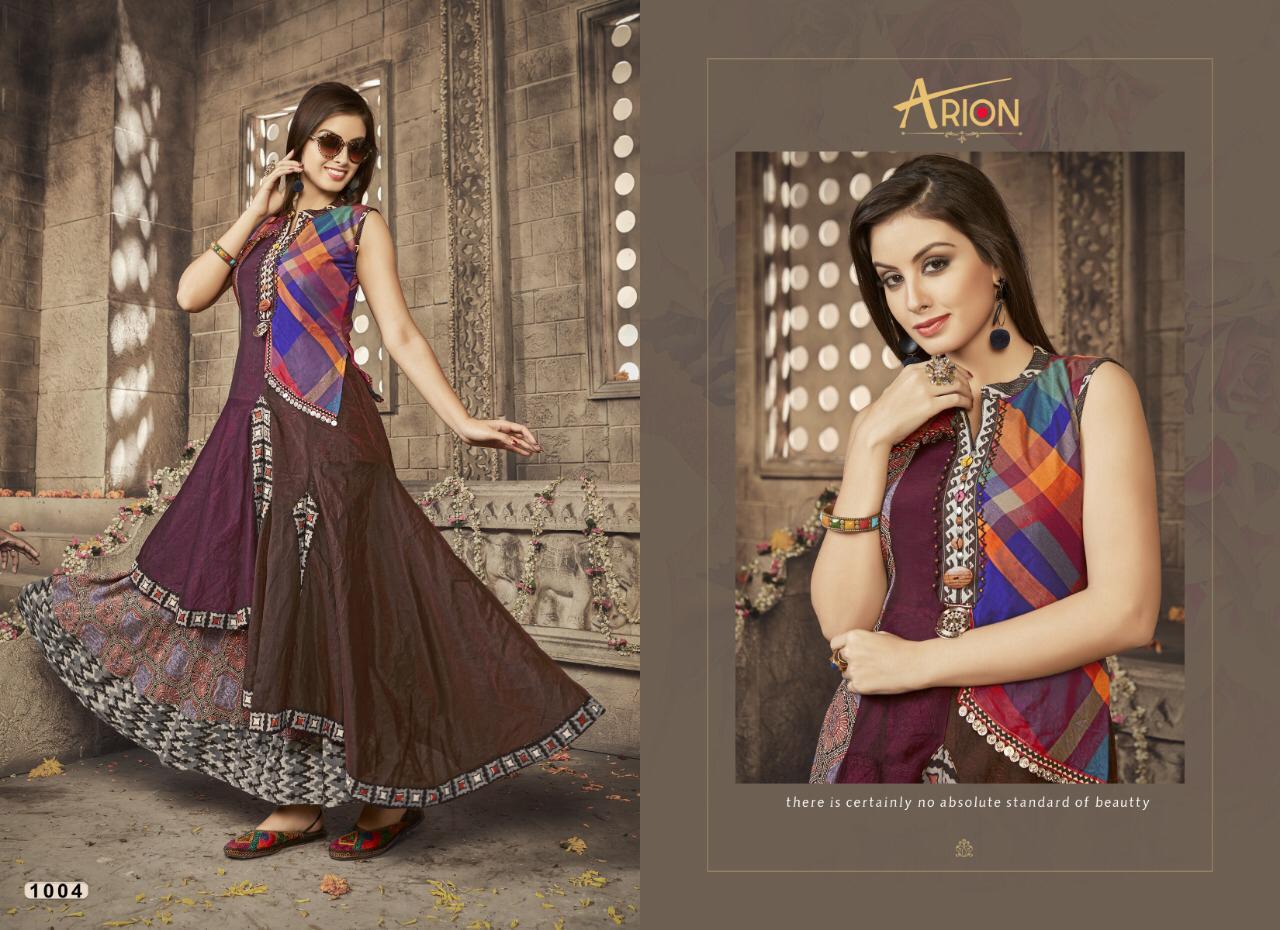 Ardhangini By Arion 1001 To 1005 Series Beautiful Stylish Colorful Fancy Party Wear & Ethnic Wear & Ready To Wear Rayon Printed Kurtis At Wholesale Price