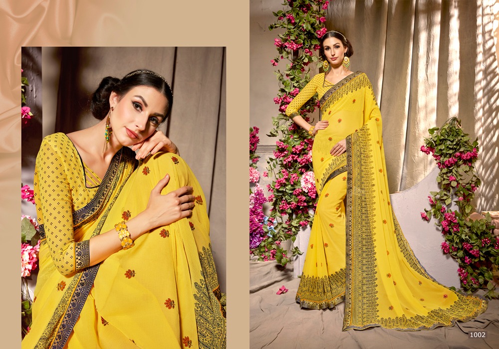 Ardhangini By Pikasho 1001 To 1008 Series Indian Traditional Wear Collection Beautiful Stylish Fancy Colorful Party Wear & Occasional Wear Marble Georgette Embroidered Sarees At Wholesale Price