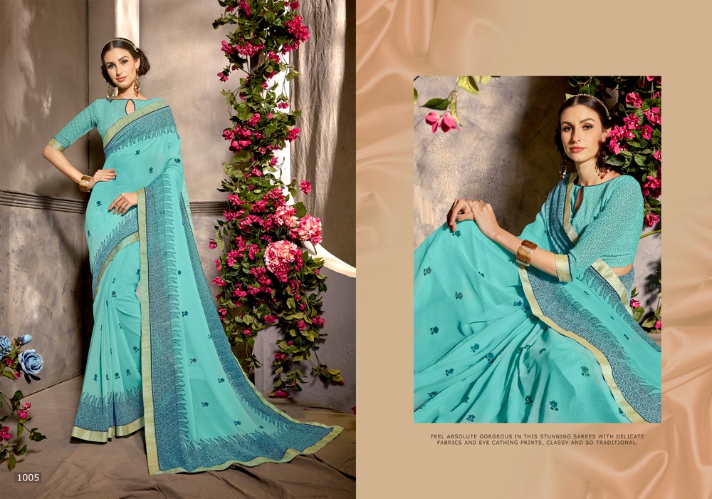 Ardhangini By Pikasho 1001 To 1008 Series Indian Traditional Wear Collection Beautiful Stylish Fancy Colorful Party Wear & Occasional Wear Marble Georgette Embroidered Sarees At Wholesale Price